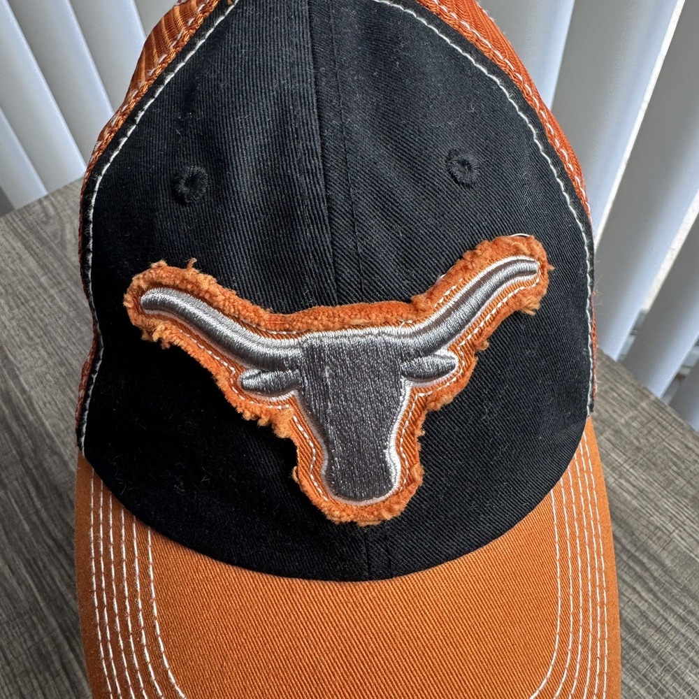Texas Longhorns Hat Women Adjustable Mesh Orange Black Trucker Cap U466W NCAA